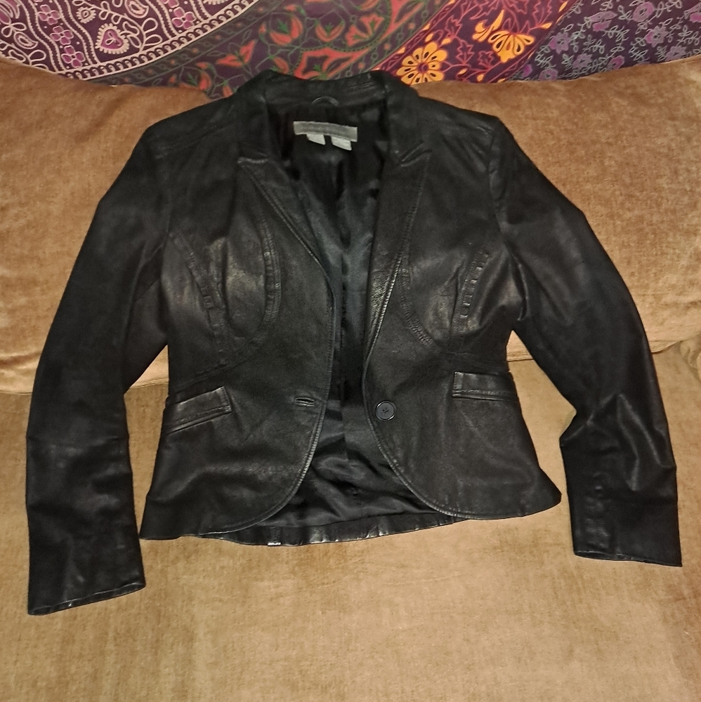 Black leather blazer by Proenza Schouler.
